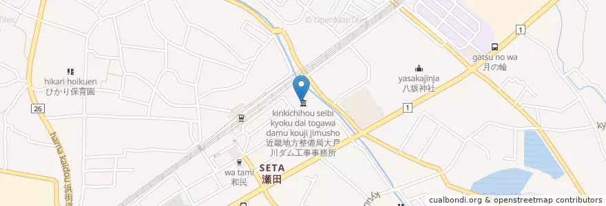 Mapa de ubicacion de 近畿地方整備局大戸川ダム工事事務所 en Jepun, 滋賀県, 大津市.