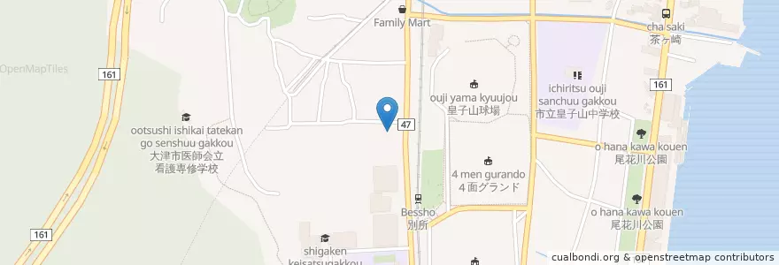 Mapa de ubicacion de 近畿財務局大津財務事務所 en اليابان, شيغا, 大津市.