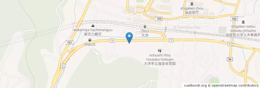 Mapa de ubicacion de 逢坂幼稚園 en Japão, 滋賀県, 大津市.