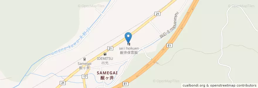 Mapa de ubicacion de 醒井保育園 en Japan, Shiga Prefecture, Maibara.