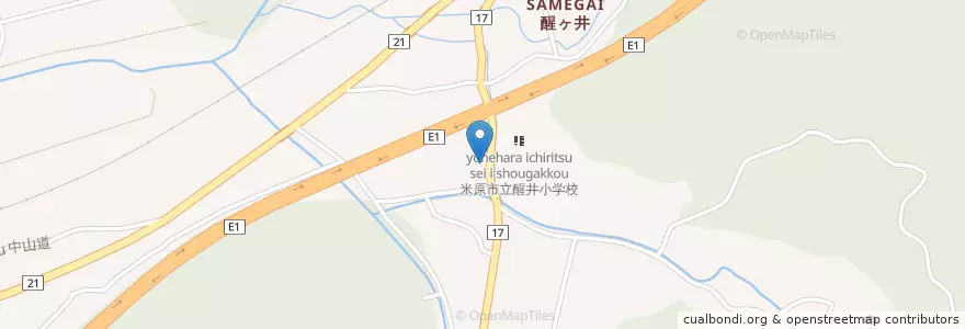 Mapa de ubicacion de 醒井郵便局 en Japão, 滋賀県, 米原市.