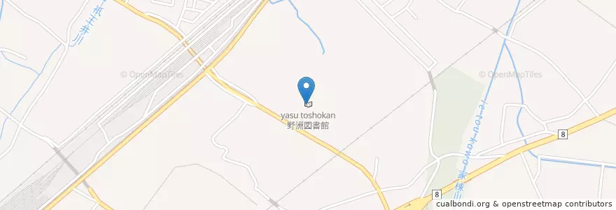 Mapa de ubicacion de 野洲図書館 en 日本, 滋賀県, 野洲市.