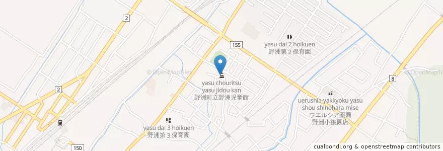 Mapa de ubicacion de 野洲町立野洲児童館 en Japonya, 滋賀県, 野洲市.