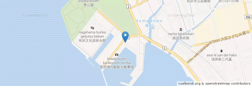 Mapa de ubicacion de 長浜警察署長浜水上派出所 en Jepun, 滋賀県, 長浜市.