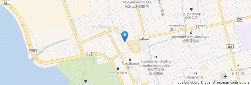 Mapa de ubicacion de 長浜警察署長浜駅前交番 en Japan, Shiga Prefecture, Nagahama.