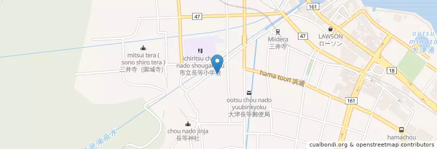 Mapa de ubicacion de 長等幼稚園 en Japan, Präfektur Shiga, 大津市.