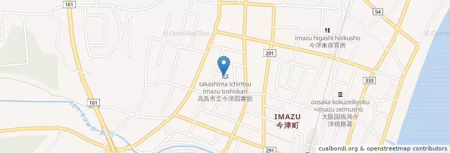 Mapa de ubicacion de 高島市立今津図書館 en 日本, 滋賀県, 高島市.