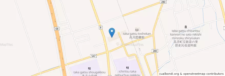 Mapa de ubicacion de 長浜市役所高月支所 en Japon, Préfecture De Shiga, 長浜市.