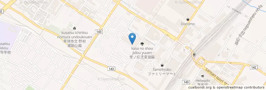 Mapa de ubicacion de ＰｕｒｅＫｉｄＳみのり保育園 en Japon, Préfecture De Shiga, 草津市.