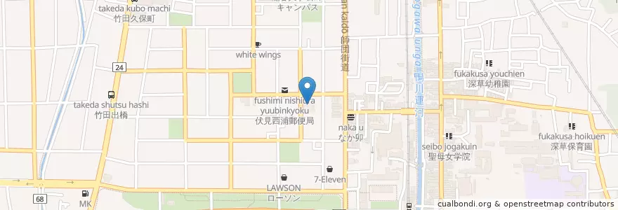 Mapa de ubicacion de うずらの里児童館 en 日本, 京都府, 京都市, 伏見区.