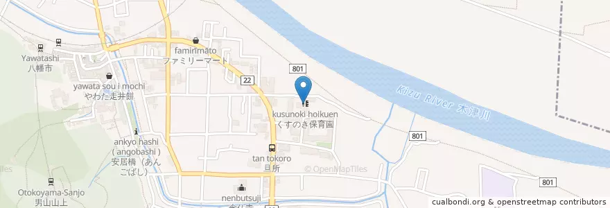 Mapa de ubicacion de くすのき保育園 en ژاپن, 京都府, 八幡市.