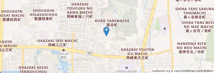 Mapa de ubicacion de くろたに幼稚園 en 日本, 京都府, 京都市, 左京区.