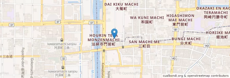 Mapa de ubicacion de だん王保育園 en Japão, 京都府, Quioto, 左京区.