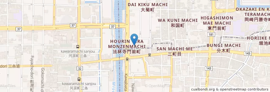 Mapa de ubicacion de だん王夜間保育園 en 일본, 교토부, 京都市, 左京区.