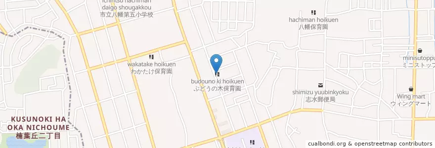Mapa de ubicacion de ぶどうの木保育園 en Japan, Präfektur Kyōto, 八幡市.