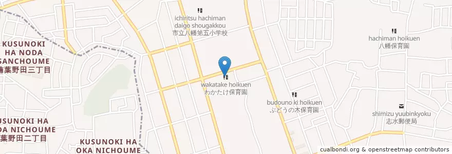 Mapa de ubicacion de わかたけ保育園 en 일본, 교토부, 八幡市.