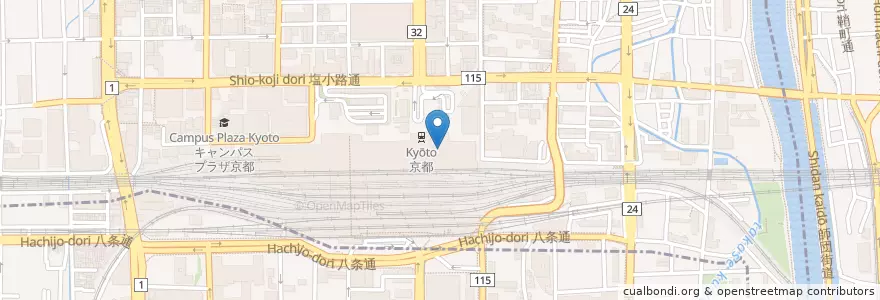 Mapa de ubicacion de 七条警察署京都駅北交番 en Japon, Préfecture De Kyoto, 京都市, 下京区.