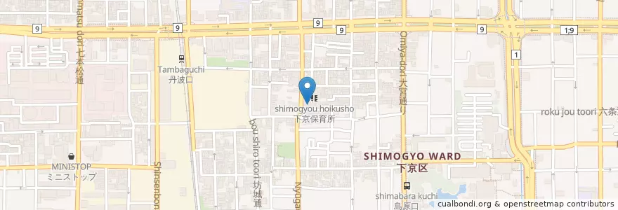 Mapa de ubicacion de 下京児童館 en اليابان, 京都府, 京都市, 下京区.