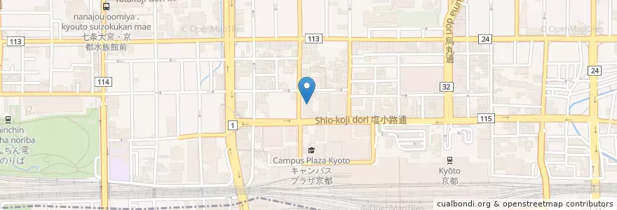 Mapa de ubicacion de 下京区役所 en 日本, 京都府, 京都市, 下京区.