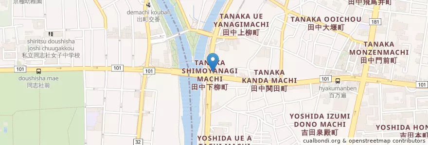 Mapa de ubicacion de 加茂大橋交番 en Japão, 京都府, Quioto, 左京区.