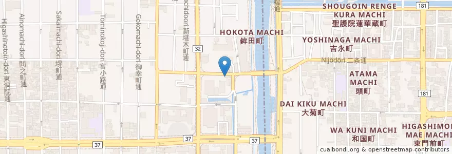 Mapa de ubicacion de 中立売警察署木屋町二条交番 en 일본, 교토부, 京都市, 中京区.
