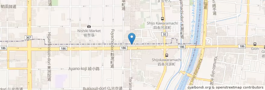 Mapa de ubicacion de 五条警察署新京極交番 en 日本, 京都府, 京都市, 中京区.