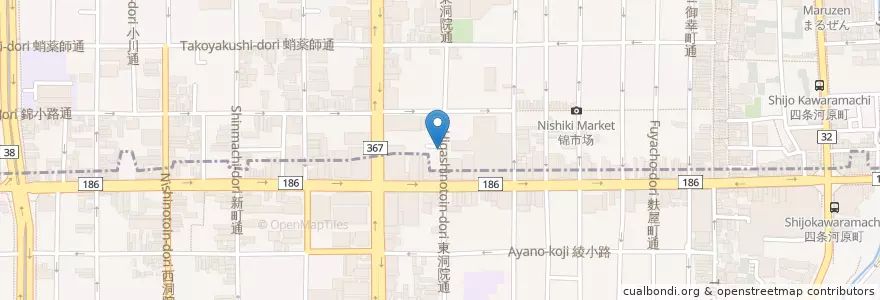 Mapa de ubicacion de 五条警察署東洞院交番 en Japão, 京都府, Quioto, 中京区.