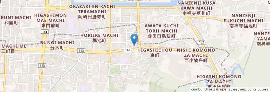 Mapa de ubicacion de 京都三条広道郵便局 en Japonya, 京都府, 京都市.