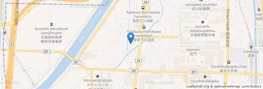 Mapa de ubicacion de 京都下川原郵便局 en ژاپن, 京都府, 京都市.