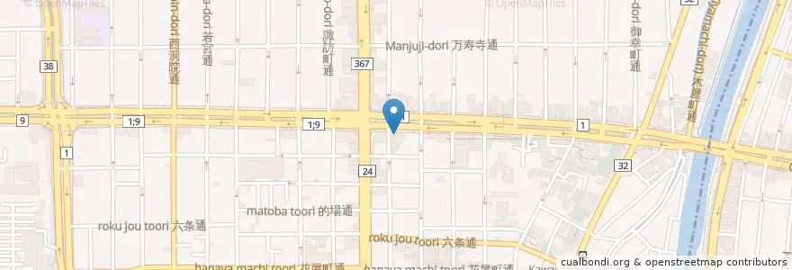 Mapa de ubicacion de 京都五条東洞院郵便局 en Япония, Киото, Киото, Симогё.