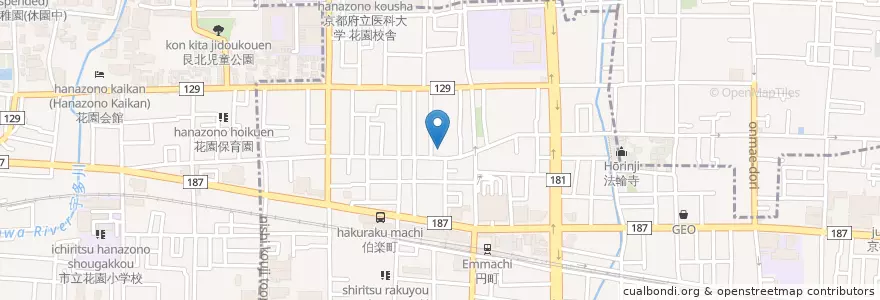 Mapa de ubicacion de 京都労働局京都上労働基準監督署 en 日本, 京都府, 京都市, 中京区.
