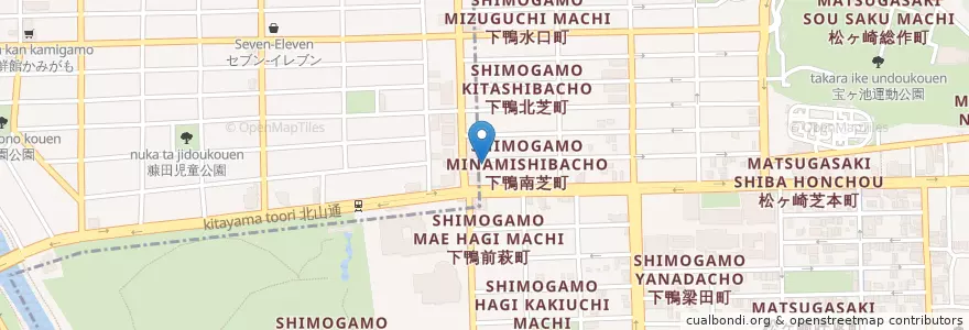 Mapa de ubicacion de 京都北山郵便局 en Jepun, 京都府, 京都市, 左京区.