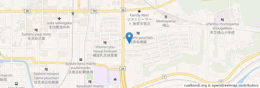 Mapa de ubicacion de 京都地方検察庁伏見区検察庁 en Japón, Prefectura De Kioto, Kioto, Fushimi.