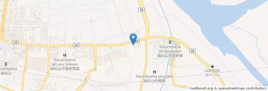Mapa de ubicacion de 京都地方裁判所福知山支部 en Jepun, 京都府, 福知山市.