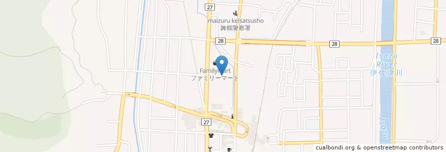 Mapa de ubicacion de 京都地方裁判所舞鶴簡易裁判所 en Japon, Préfecture De Kyoto, 舞鶴市.