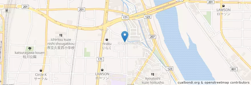 Mapa de ubicacion de 京都市久世南保育所 en Japan, Kyoto Prefecture, Kyoto, Minami Ward.