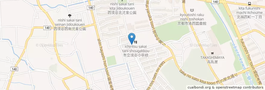Mapa de ubicacion de 京都市境谷児童館 en Japan, 京都府, Kioto, 西京区.