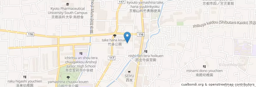 Mapa de ubicacion de 京都市山科図書館 en ژاپن, 京都府, 京都市, 山科区.