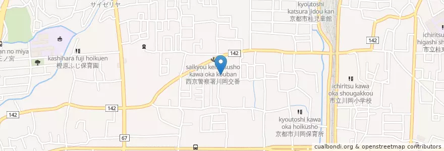 Mapa de ubicacion de 京都市川島保育所 en Japon, Préfecture De Kyoto, 京都市, 西京区.