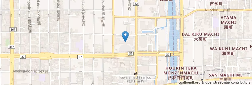 Mapa de ubicacion de 京都市役所 en 일본, 교토부, 京都市, 中京区.