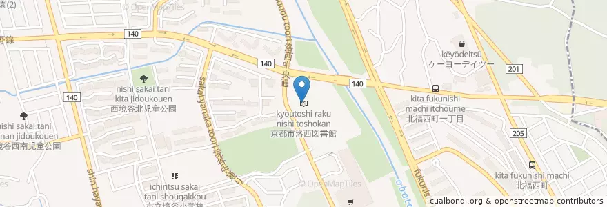 Mapa de ubicacion de 京都市洛西図書館 en اليابان, 京都府, 京都市, 西京区.