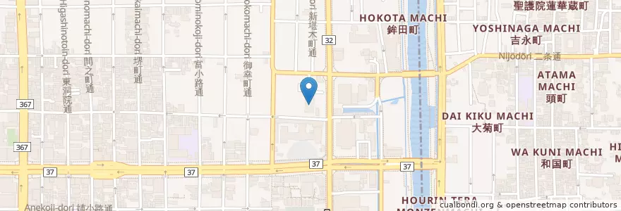 Mapa de ubicacion de 京都市消防局 en 일본, 교토부, 京都市, 中京区.