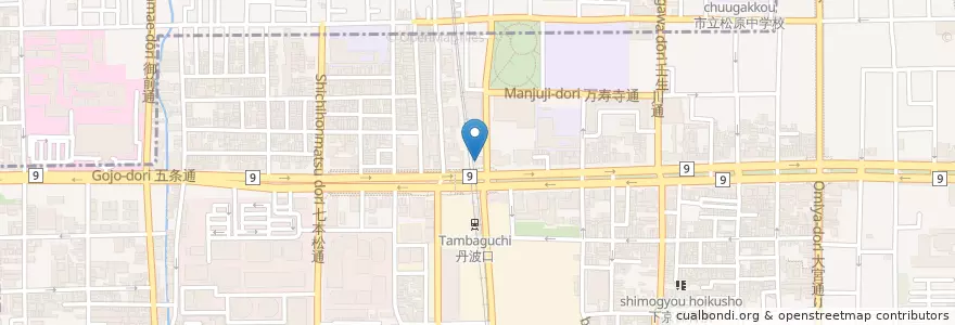 Mapa de ubicacion de 中堂寺消防出張所 en Japan, Präfektur Kyōto, 京都市.