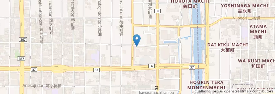 Mapa de ubicacion de 京都市消防局中京消防署寺町消防出張所 en 일본, 교토부, 京都市, 中京区.