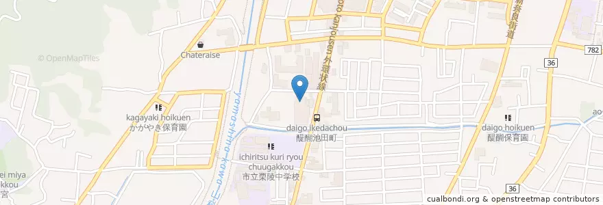 Mapa de ubicacion de 京都市消防局伏見消防署醍醐消防分署 en Japão, 京都府, Quioto, 伏見区.