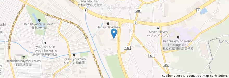 Mapa de ubicacion de 京都市消防局西京消防署洛西消防出張所 en Japón, Prefectura De Kioto, Kioto, 西京区.