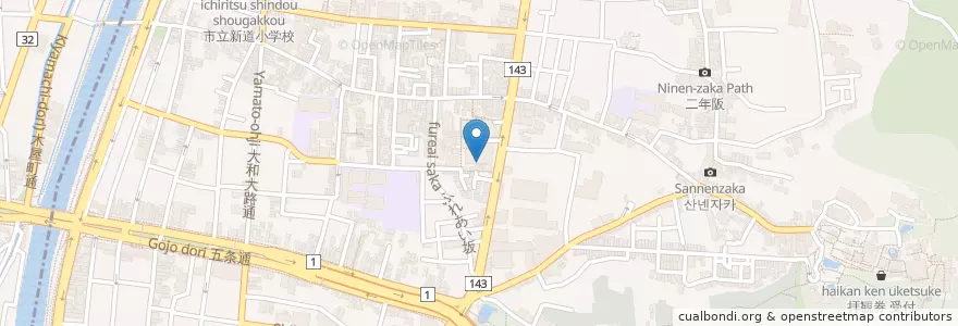 Mapa de ubicacion de 京都市清水児童館 en Japan, Präfektur Kyōto, 京都市, 東山区.