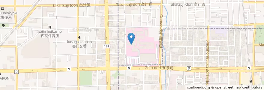 Mapa de ubicacion de 京都市立看護短期大学 en Japonya, 京都府, 京都市.