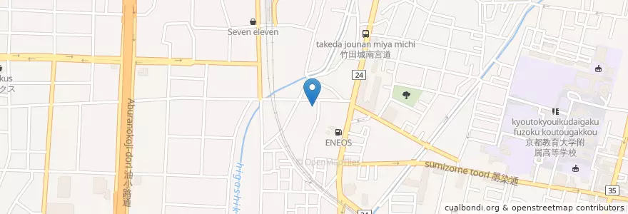 Mapa de ubicacion de 京都市藤森竹田児童館 en Japan, 京都府, Kioto, 伏見区.