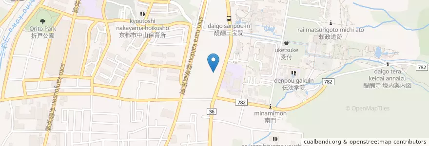 Mapa de ubicacion de 京都市醍醐児童館 en Jepun, 京都府, 京都市, 伏見区.
